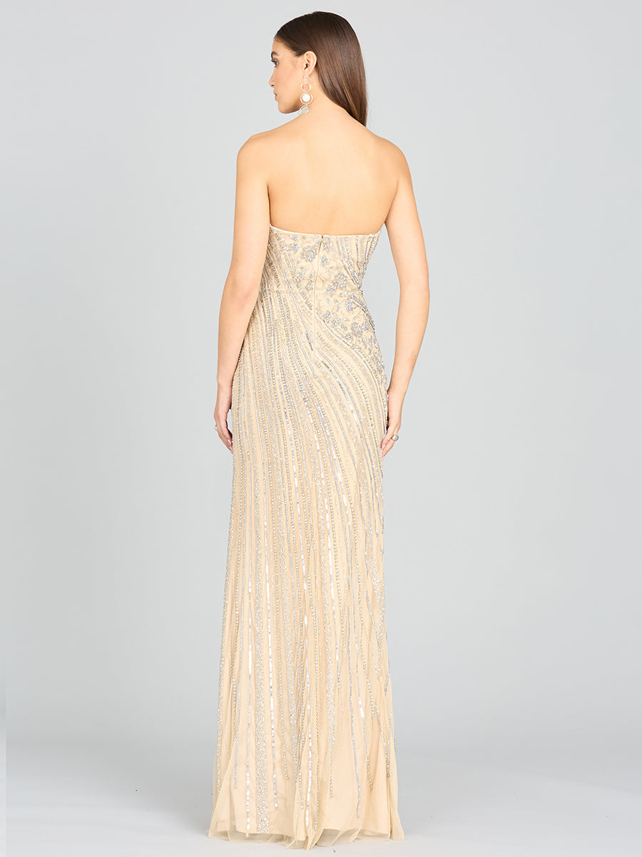Freddy Strapless Beaded Gown - JUSTLUXURY