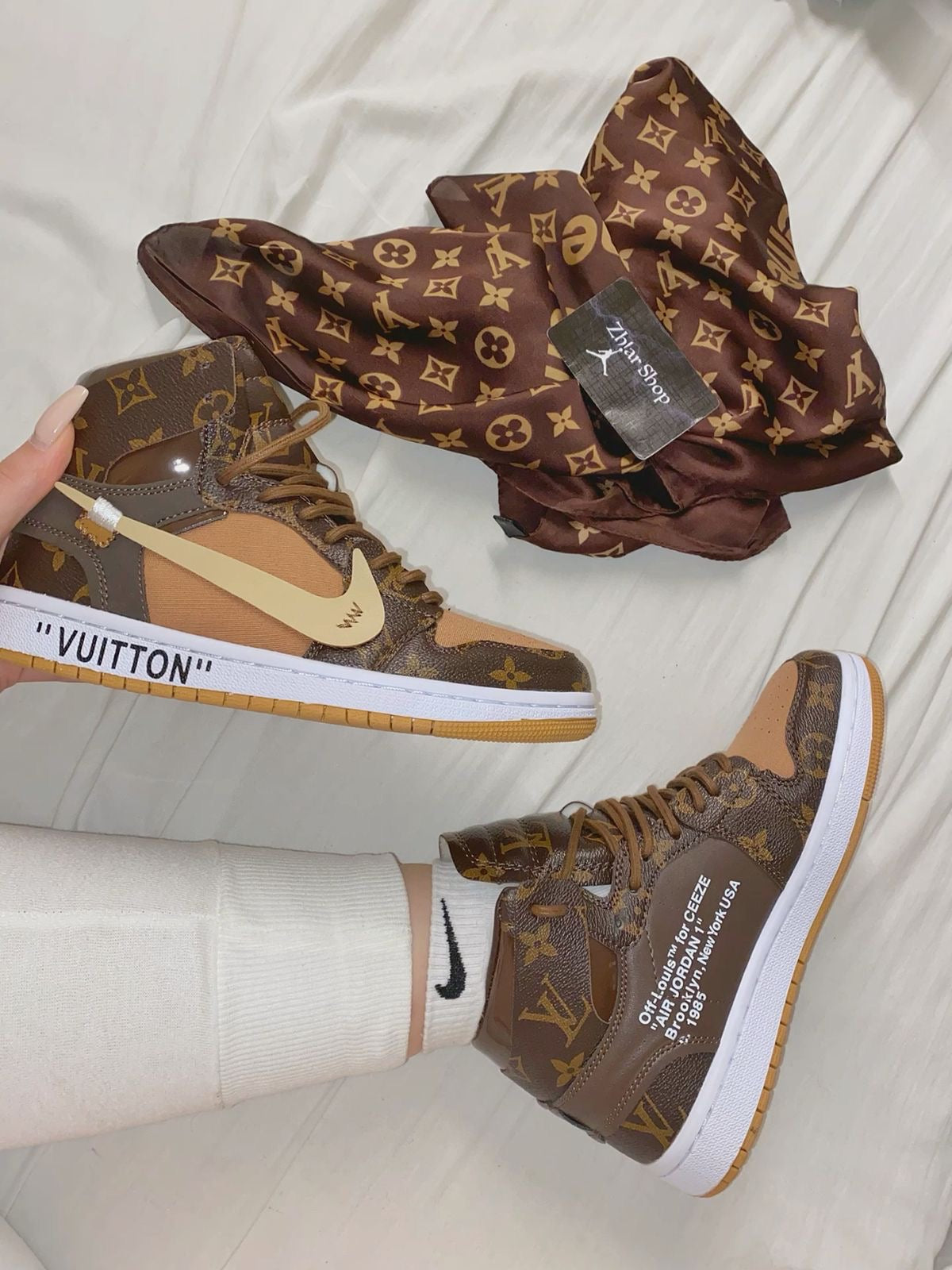 Custom Air Jordan 1 Monogram High Q With Original Box