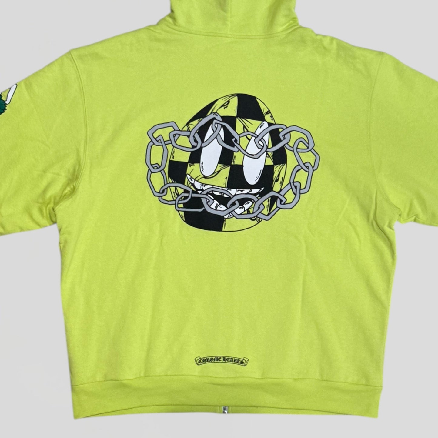Chrome Hearts Matty Boy Link Zip Up Thermal Hoodie in Green