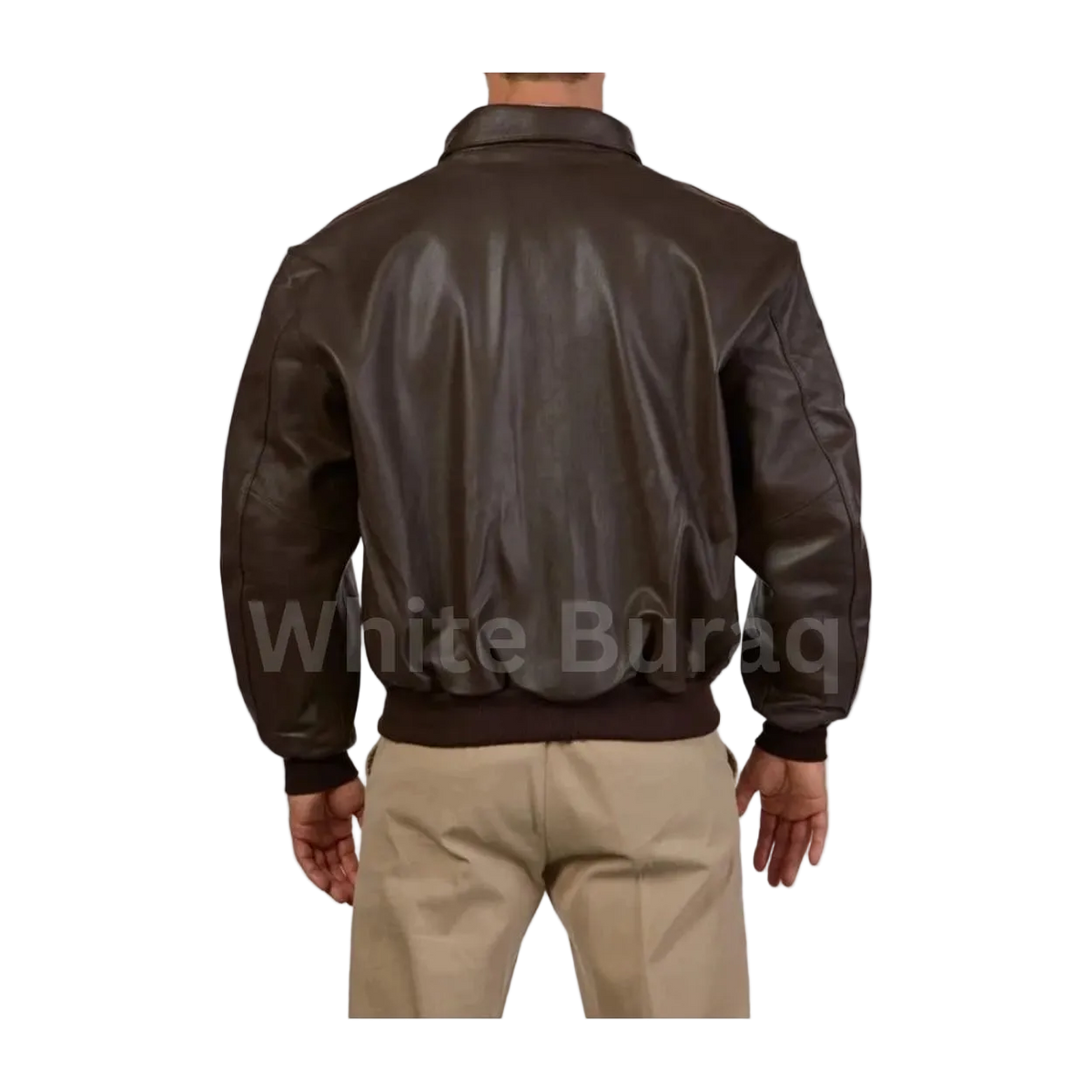 Men's Distressed Brown Leather A-2 Bomber Jacket