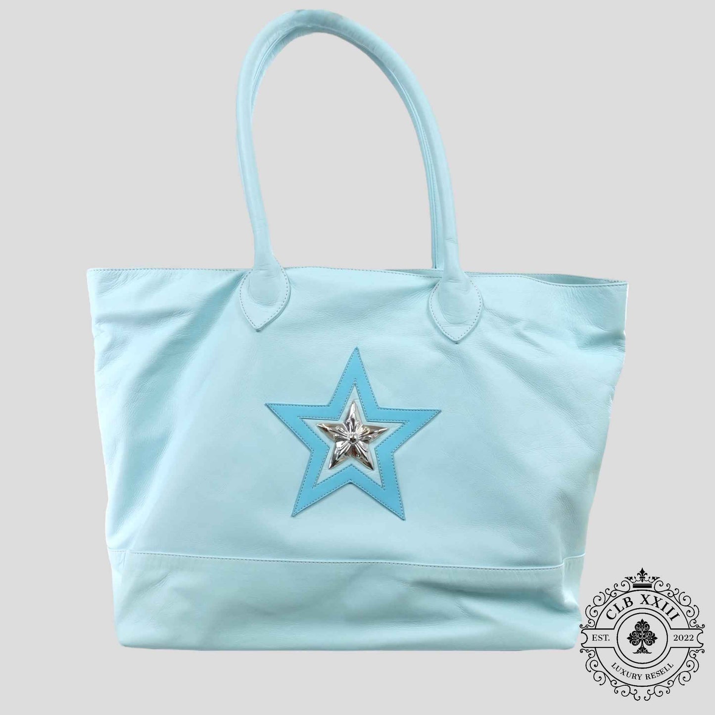 Chrome Hearts Star Patch Leather Tote Bag in Blue