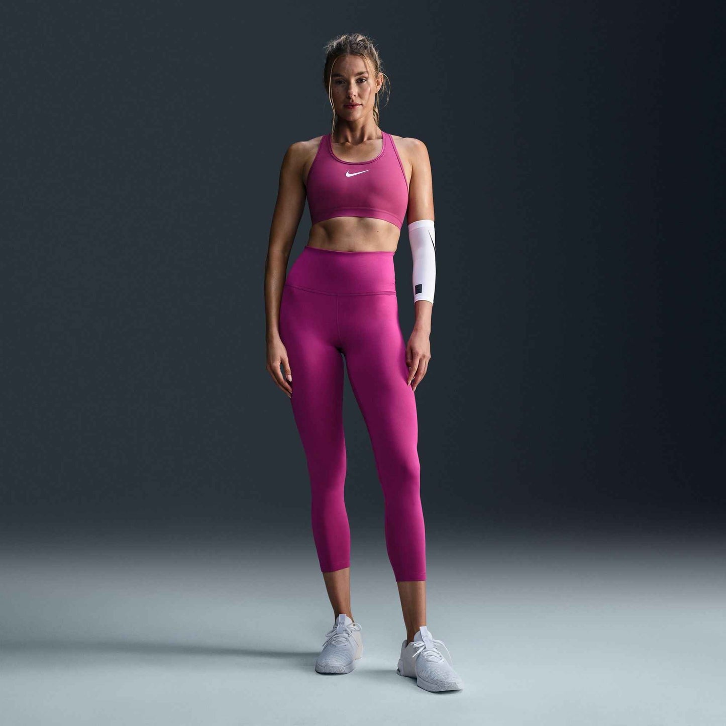 Nike Womens Therma-Fit One Hot Leggings - Fuchsia/White