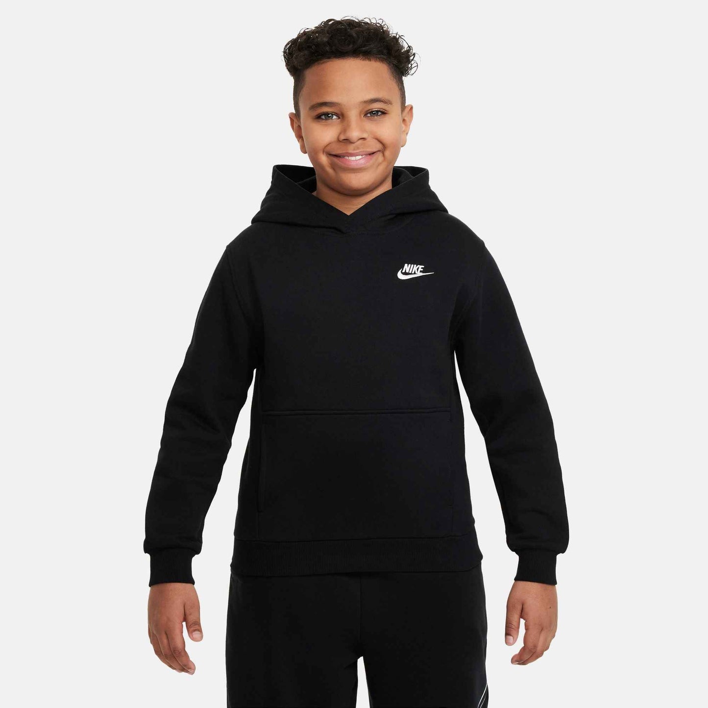 Nike Big Kids Sportswear Club Hoodie - Fleece Black/White