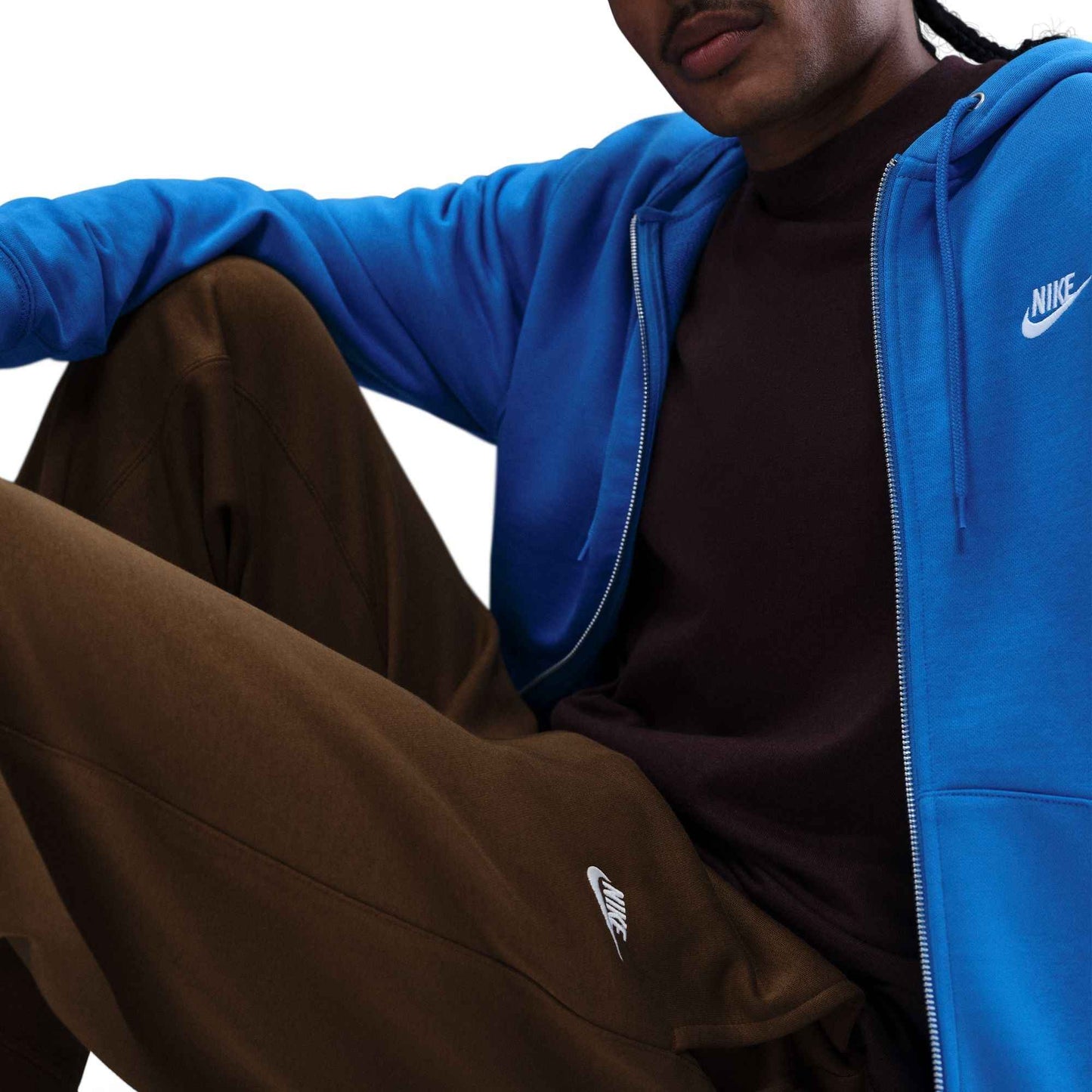 Nike Mens Club Open Hem Sweatpants - Brown