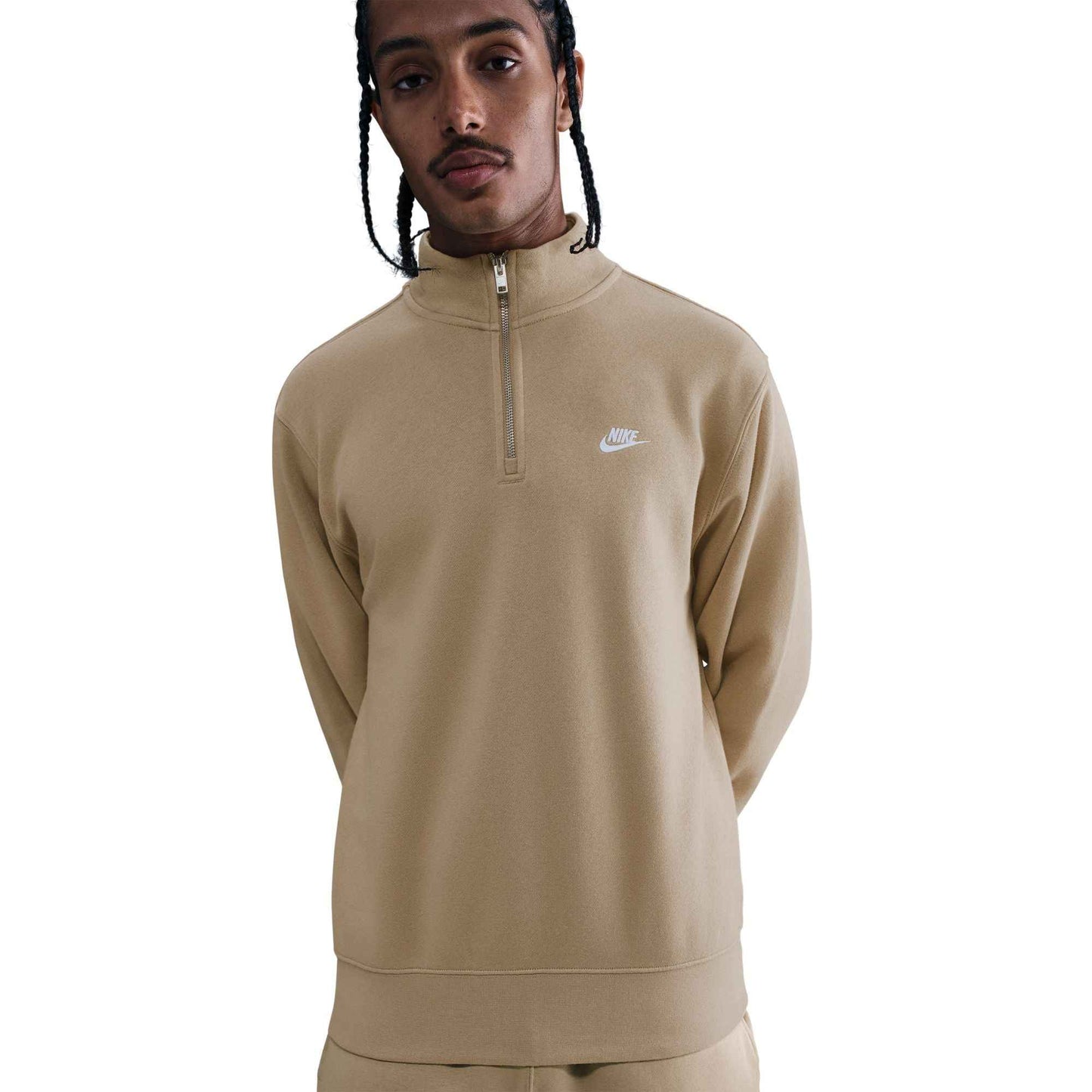 Nike Mens 1/2-Zip Fleece Top - Parachute Beige