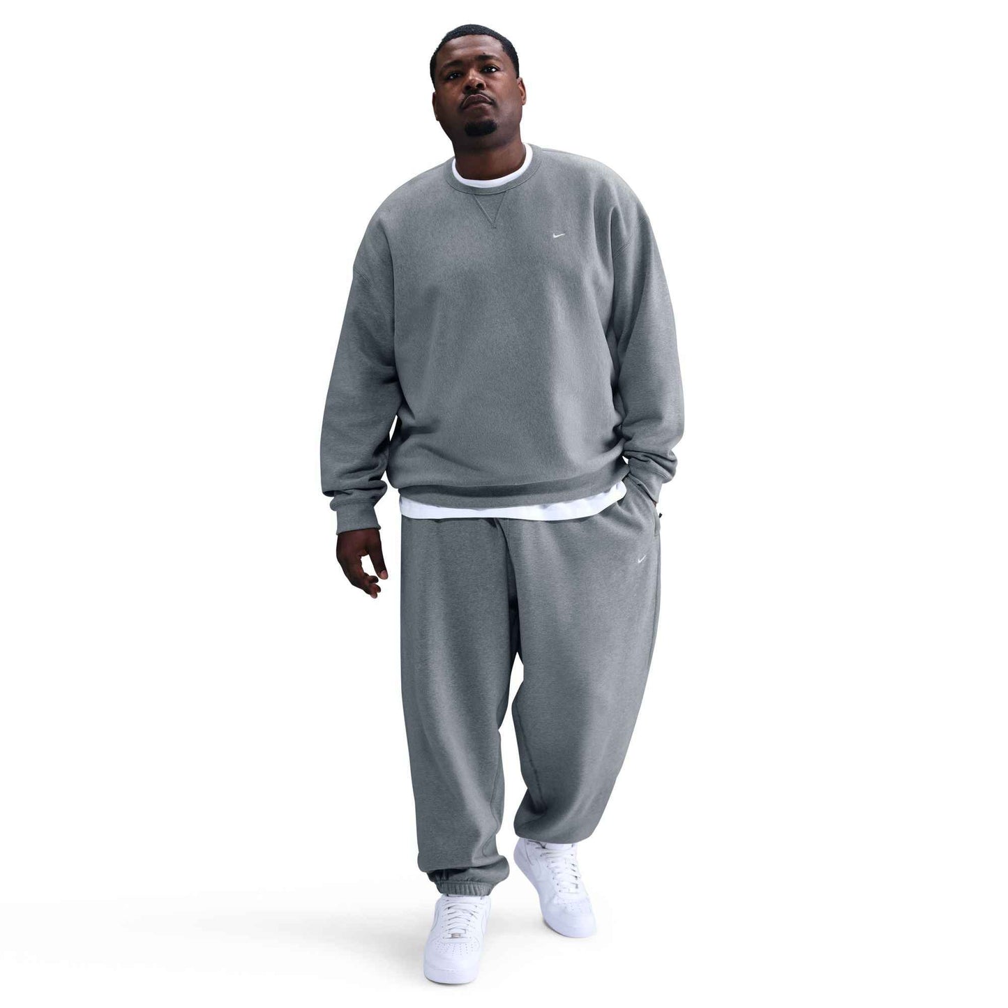 Nike Mens Heavyweight Solo Swoosh Crewneck - Dark Grey
