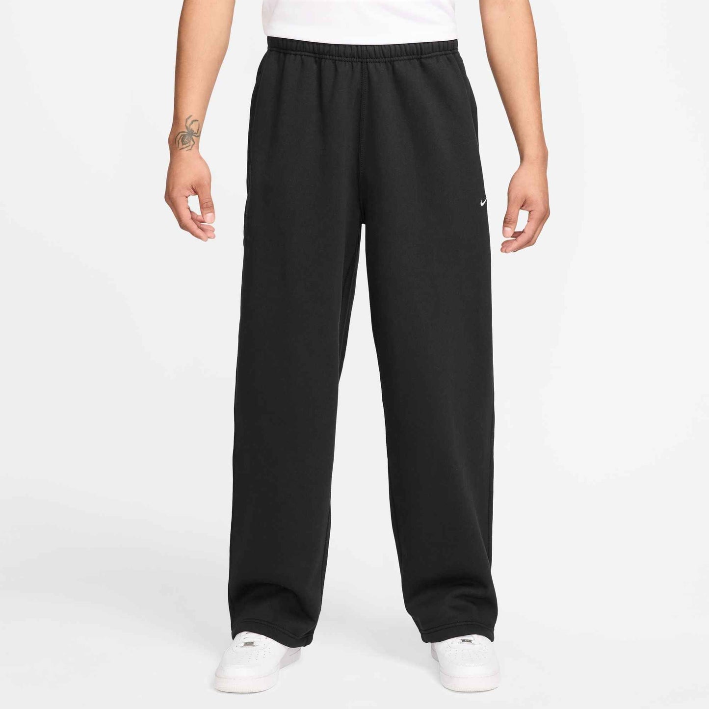 Nike Mens Solo Swoosh Open Hem Sweatpants - Black