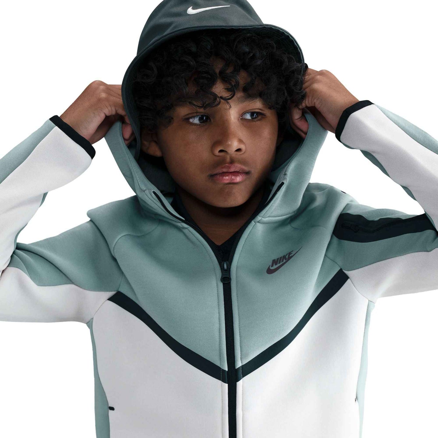 Nike Big Kids Sportswear Tech Fleece Hoodie - Dusty Sage