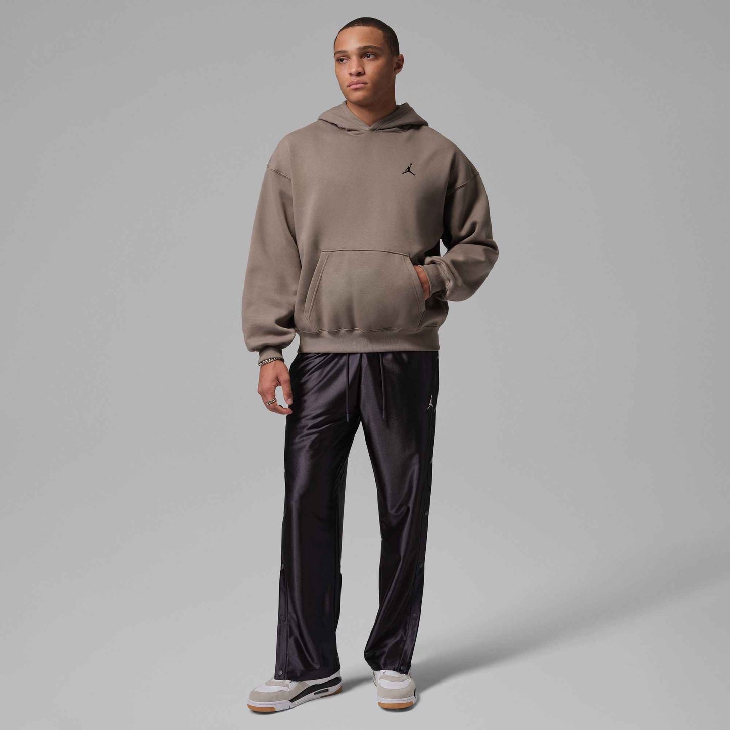 Air Jordan Mens Brooklyn Fleece Pullover Hoodie - Olive Grey