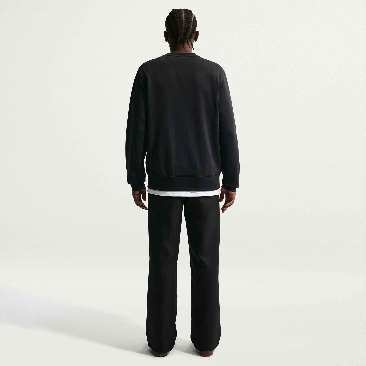 Nike Mens Sportswear Club French Terry Crewneck - Black/Sail