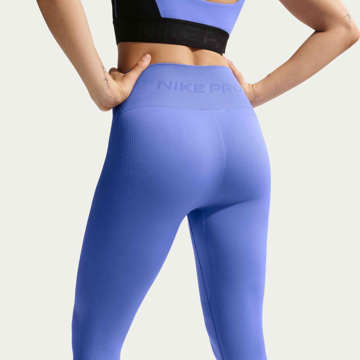 Nike Womens Pro Seamless High-Waisted Leggings - Blue