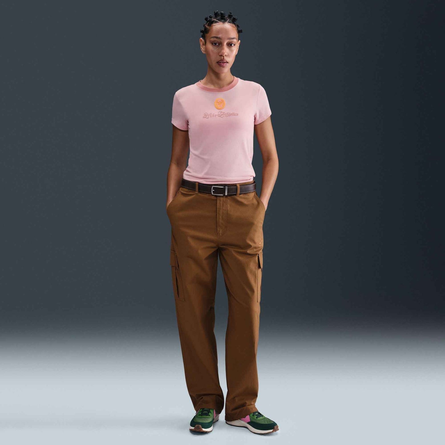 Nike Womens Sportswear Chill Cropped Knit Tee - Pink Glaze