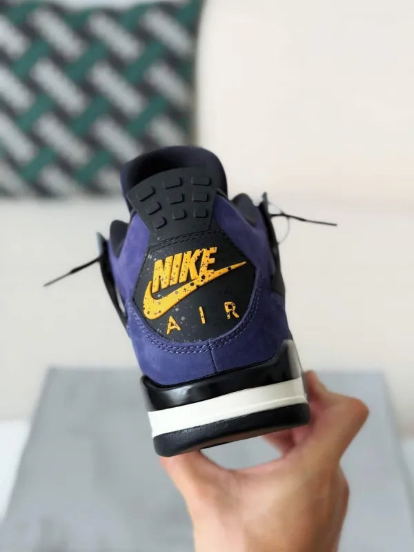 Air Jordan 4 Retro “Lakers” Sneakers – Purple, Gold, Black