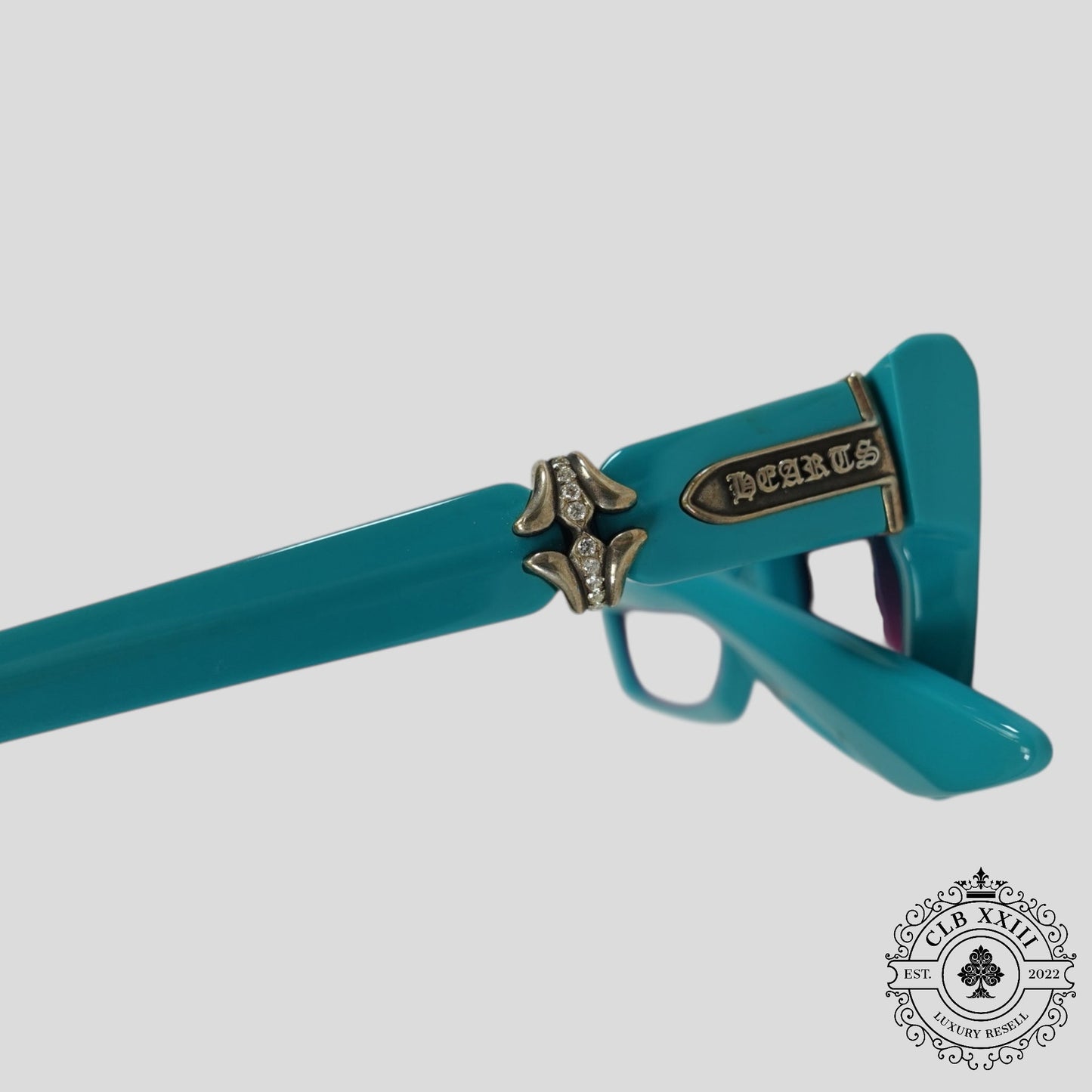 Chrome Hearts Cliterally Diamond Embellished Glasses in Blue/Silver