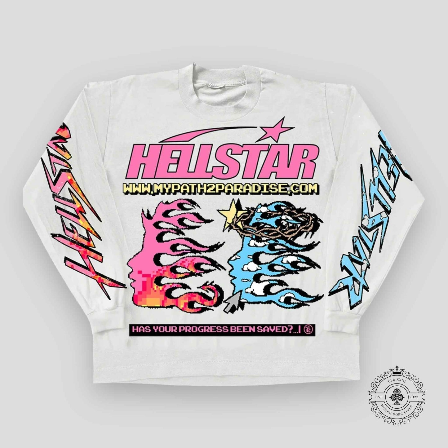 Hellstar Pixel L/S Tee in White