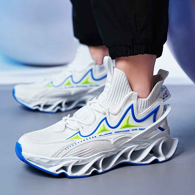 Model wearing Blaze Diablo shoes during a heavy barbell squat to show heel stability