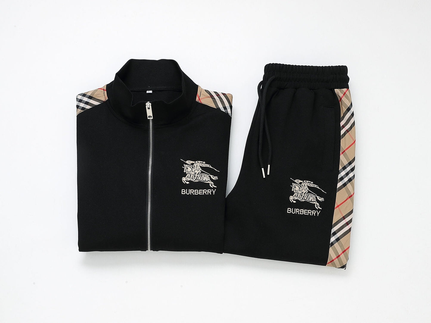 Burberry Vintage Check Tape EKD Technical Tracksuit Black CUSTOM