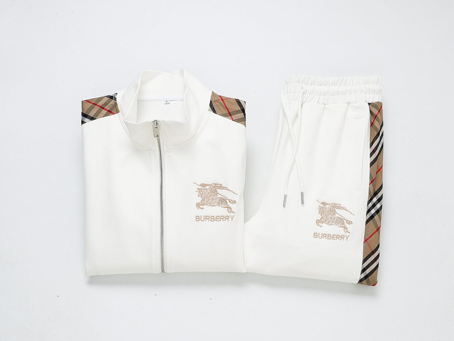 Burberry Vintage Check Tape EKD Technical Tracksuit White CUSTOM