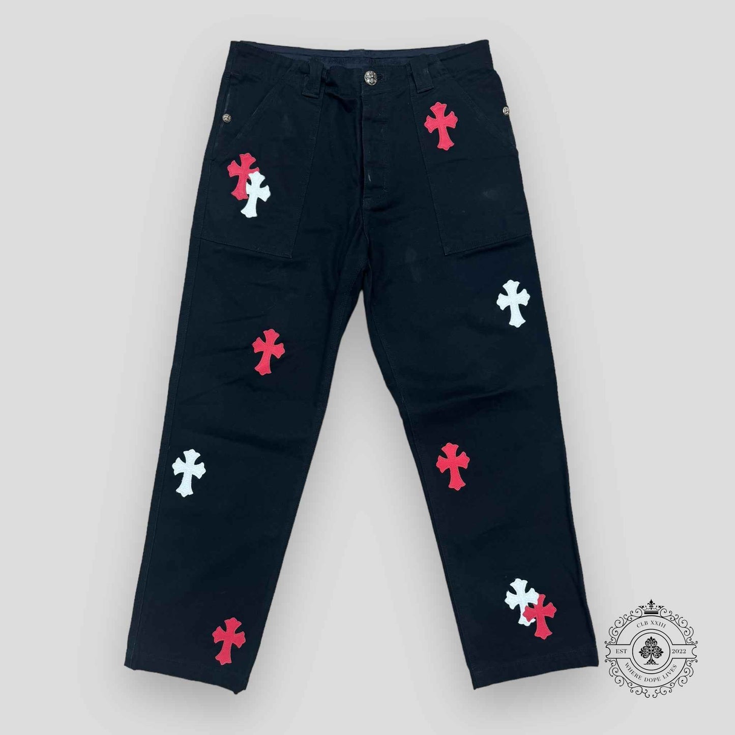 Chrome Hearts Cross Patch Carpenter Pants