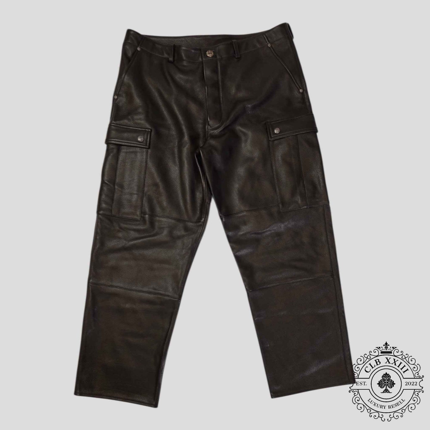 Chrome Hearts Devil Dog Leather Pants in Black