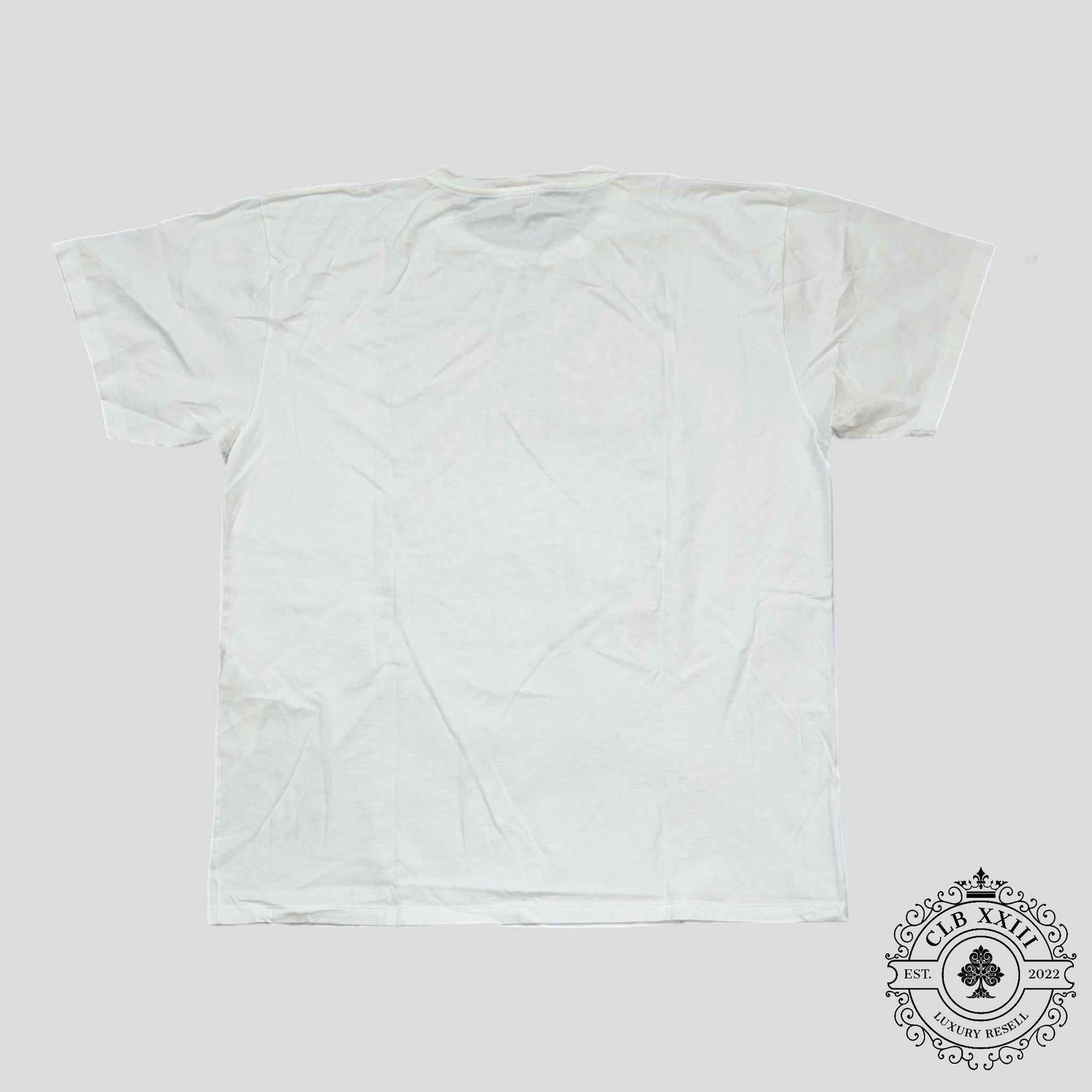 Celine Homme Logo Leopard Print Tee in White