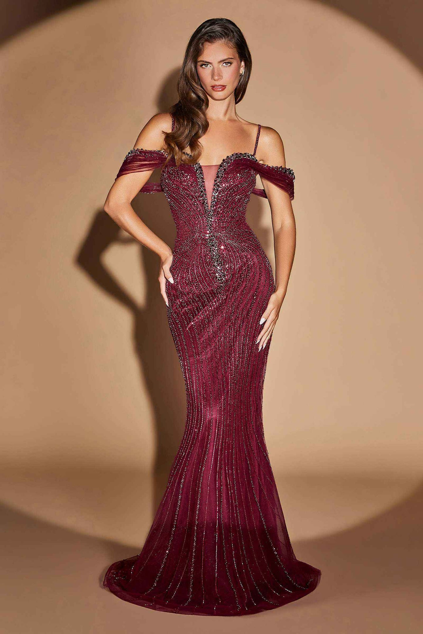 Ladivine CC496 Hollywood Glamour Gown With Modern Couture Edge