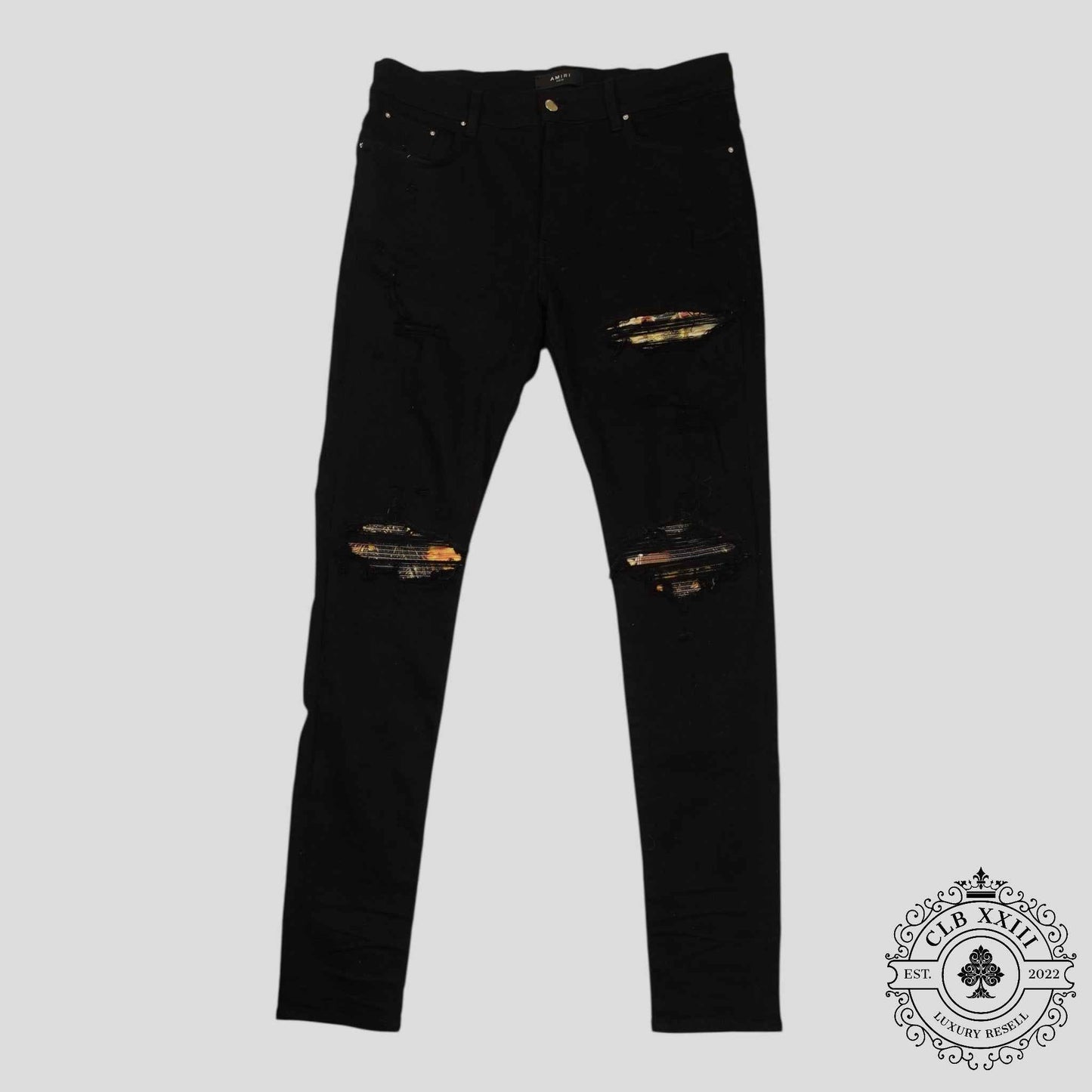 Amiri Aloha Patch Jeans in Black
