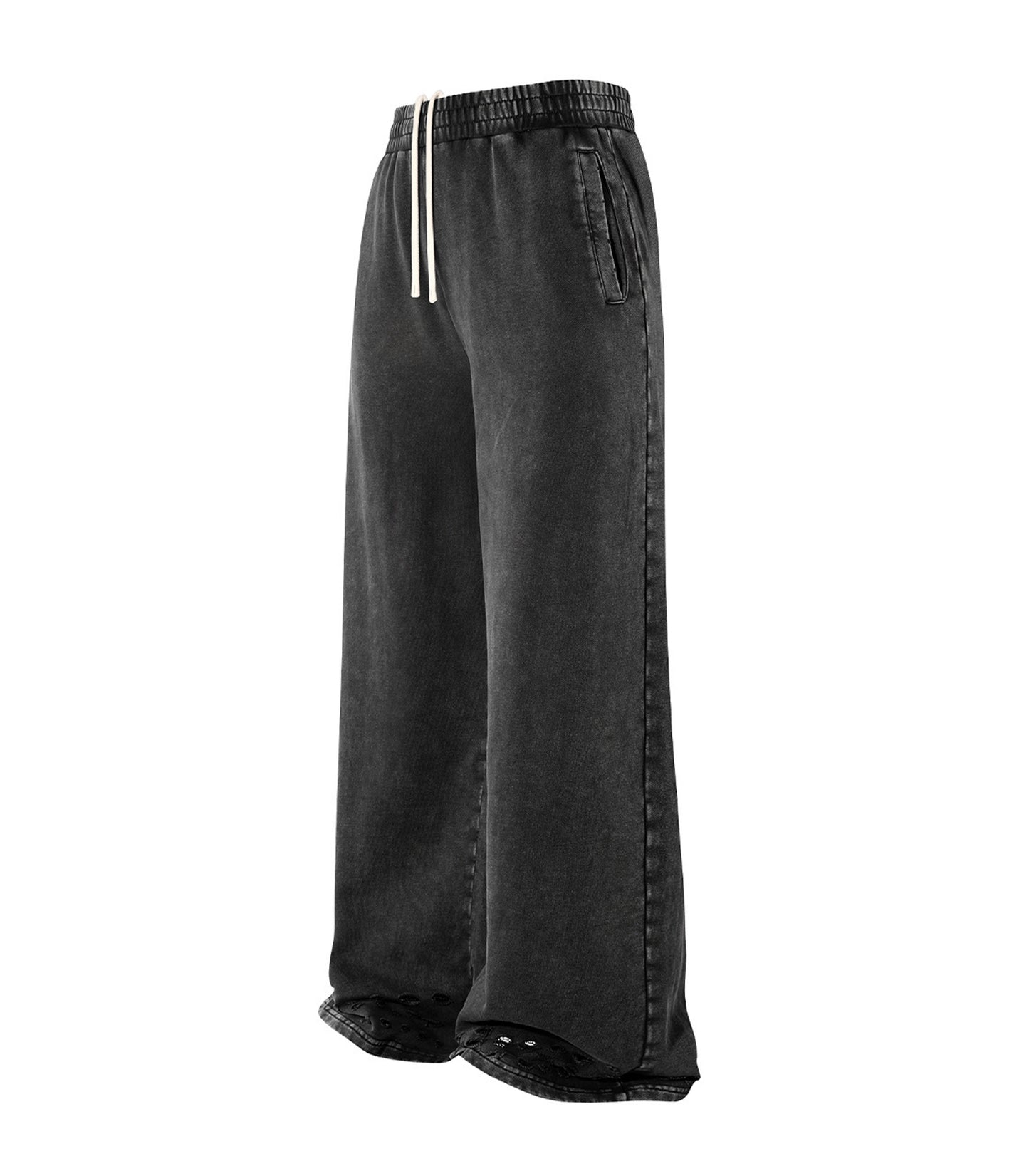 NOIR DISTRESSED SWEATPANTS - JUSTLUXURY
