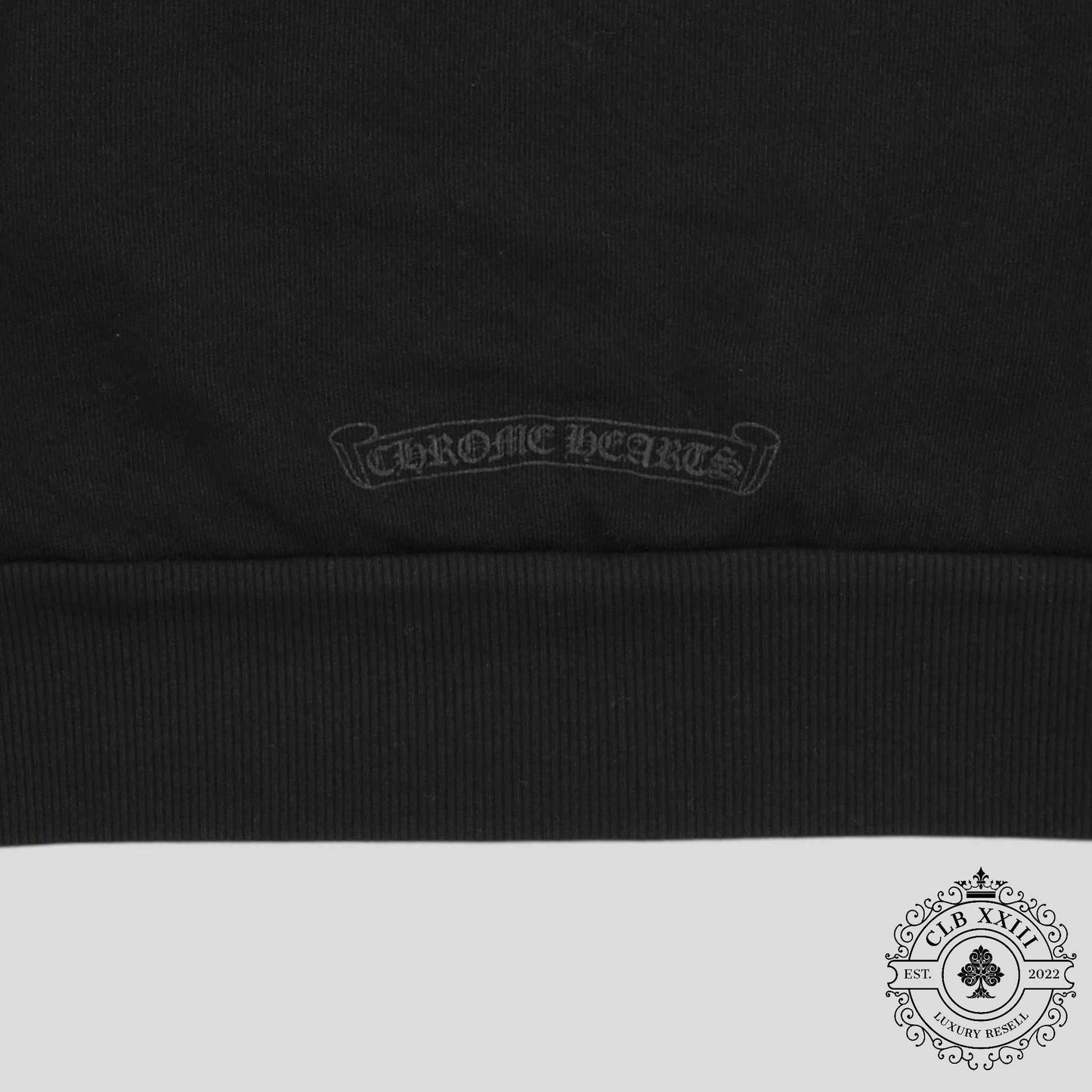 Chrome Hearts Women's Triple Cross CH Flocked Crewneck in Black