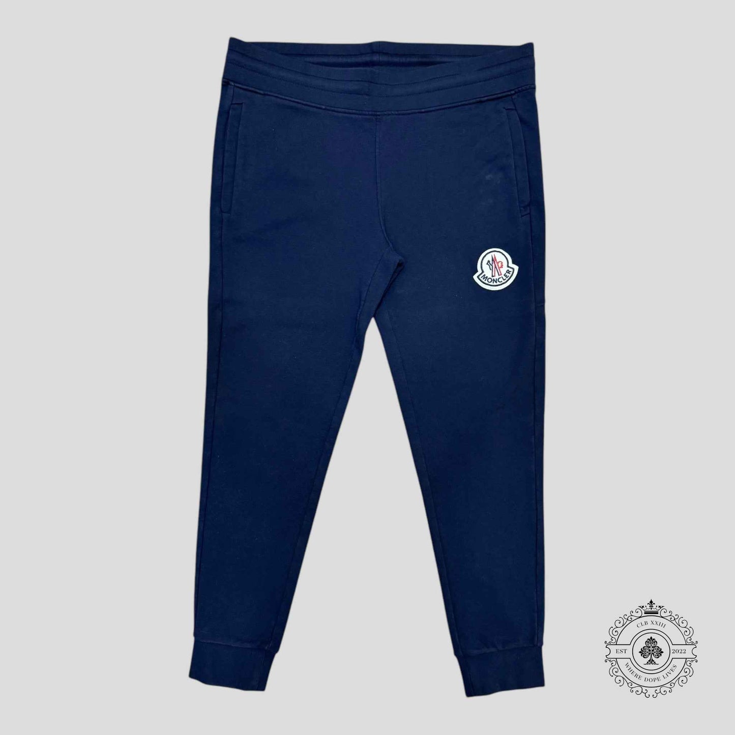 Moncler Logo Patch Sweatpants in Navy