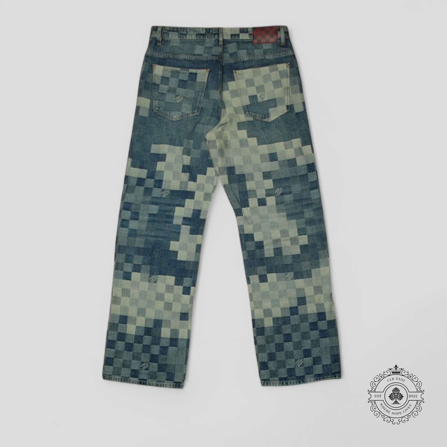 Louis Vuitton Damoflage Skate Denim Pants in Light/Medium Wash