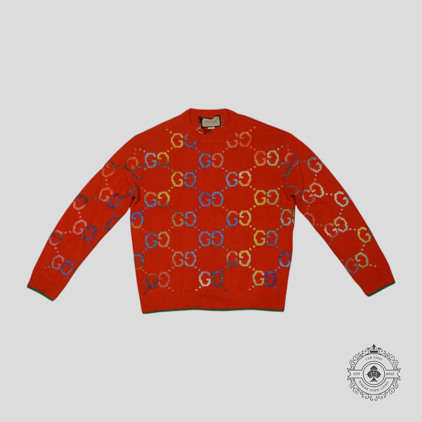Gucci GG Jacquard Knit Sweater in Orange