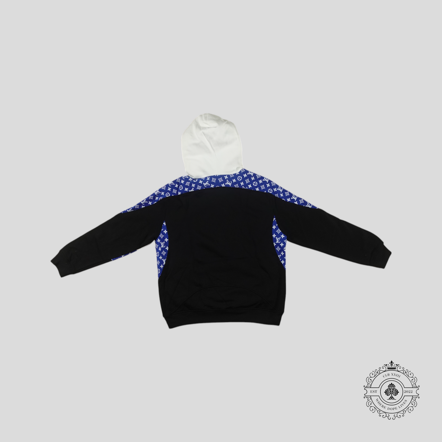 Louis Vuitton Monogram Circle Cut Hoodie in White/Blue/Black