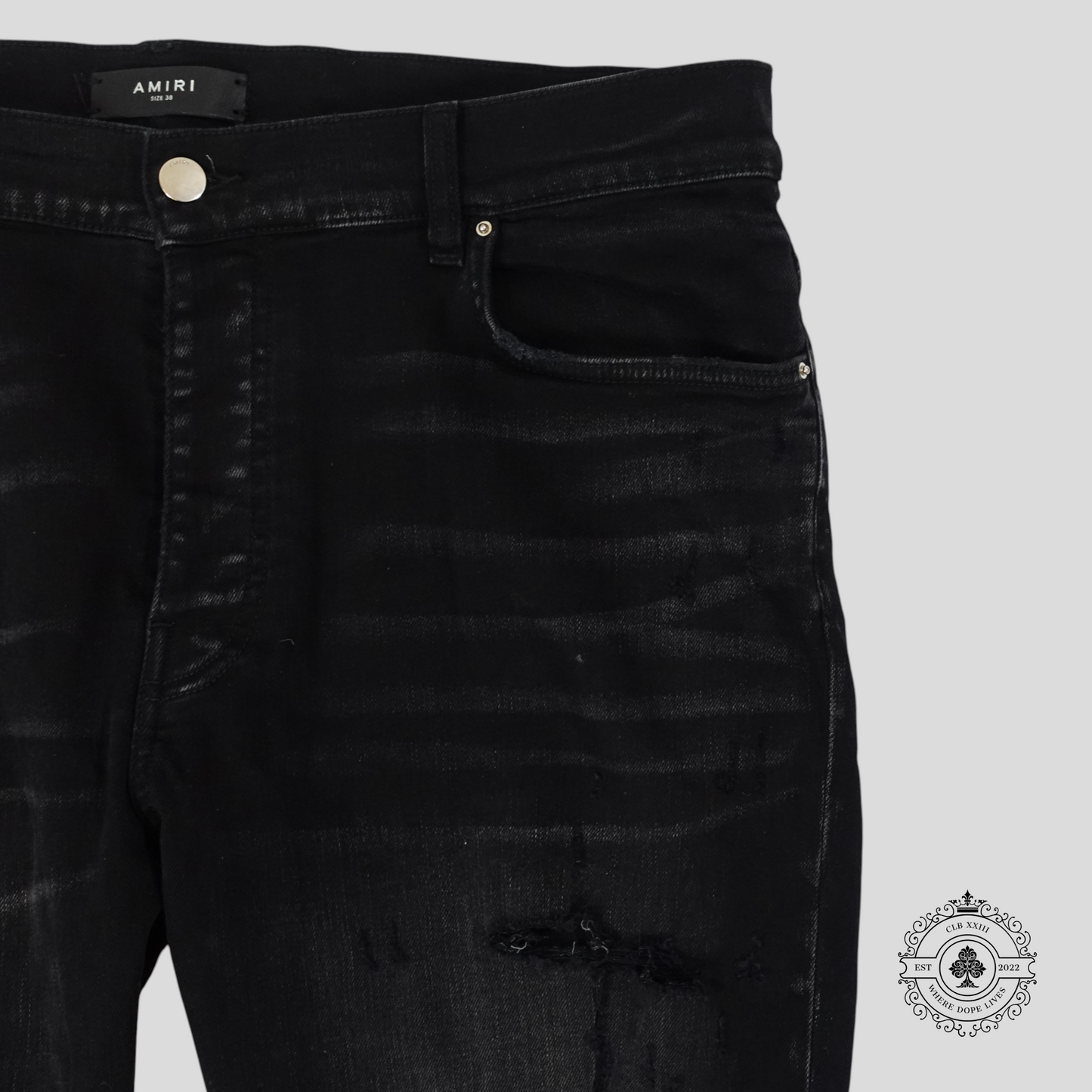 Amiri Core Applique Jeans in Aged Black
