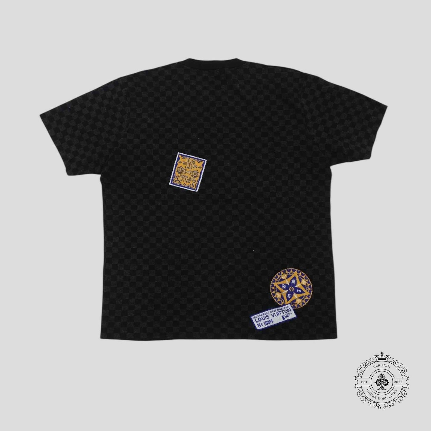 Louis Vuitton Damier Graphic Signature Short Sleeve Crewneck in Black