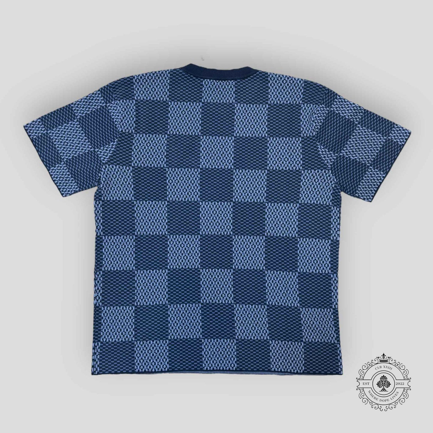 Louis Vuitton Damier Short-Sleeved Crewneck With LV Crystal Patch