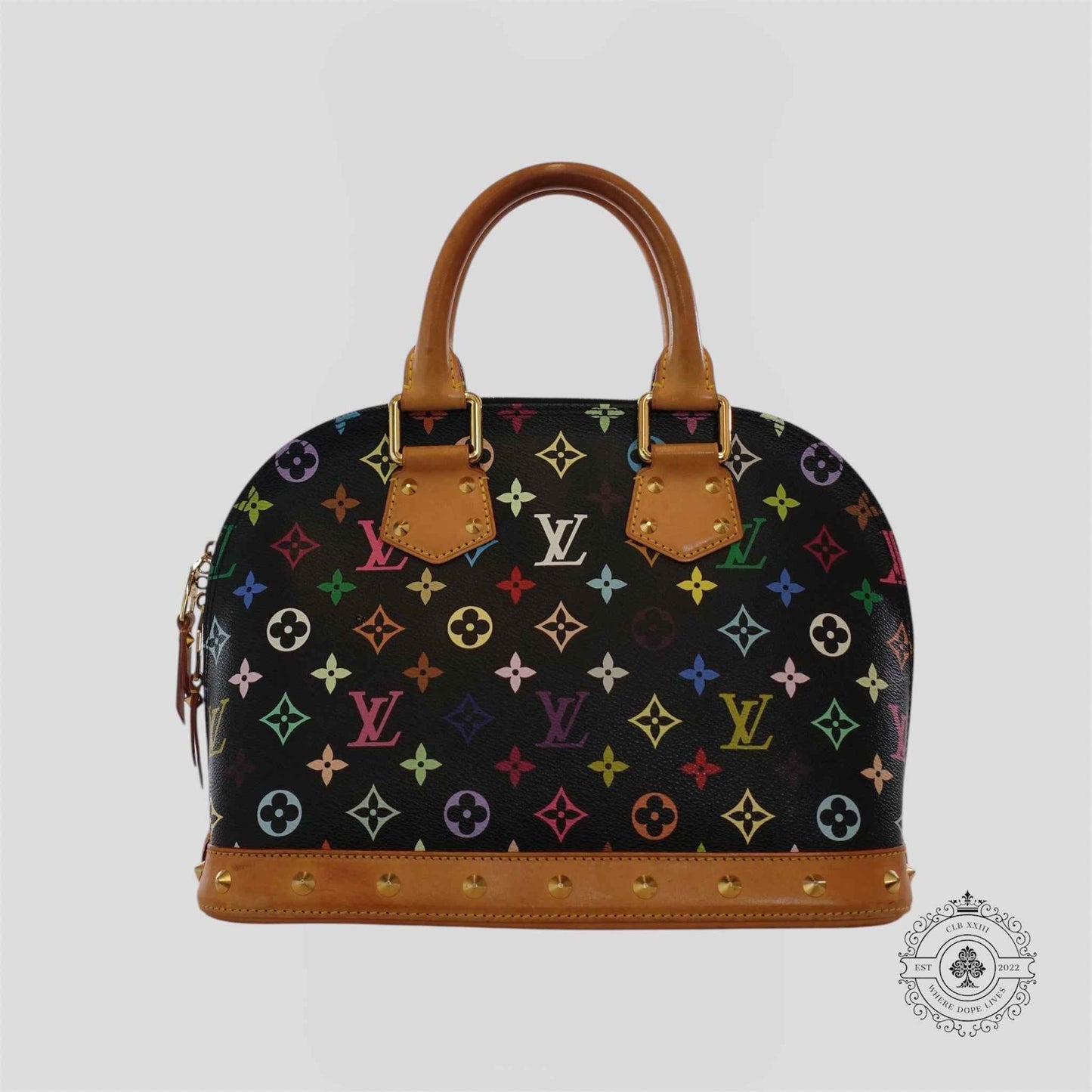 Louis Vuitton x Takashi Murakami Alma PM Monogram Handbag in Black