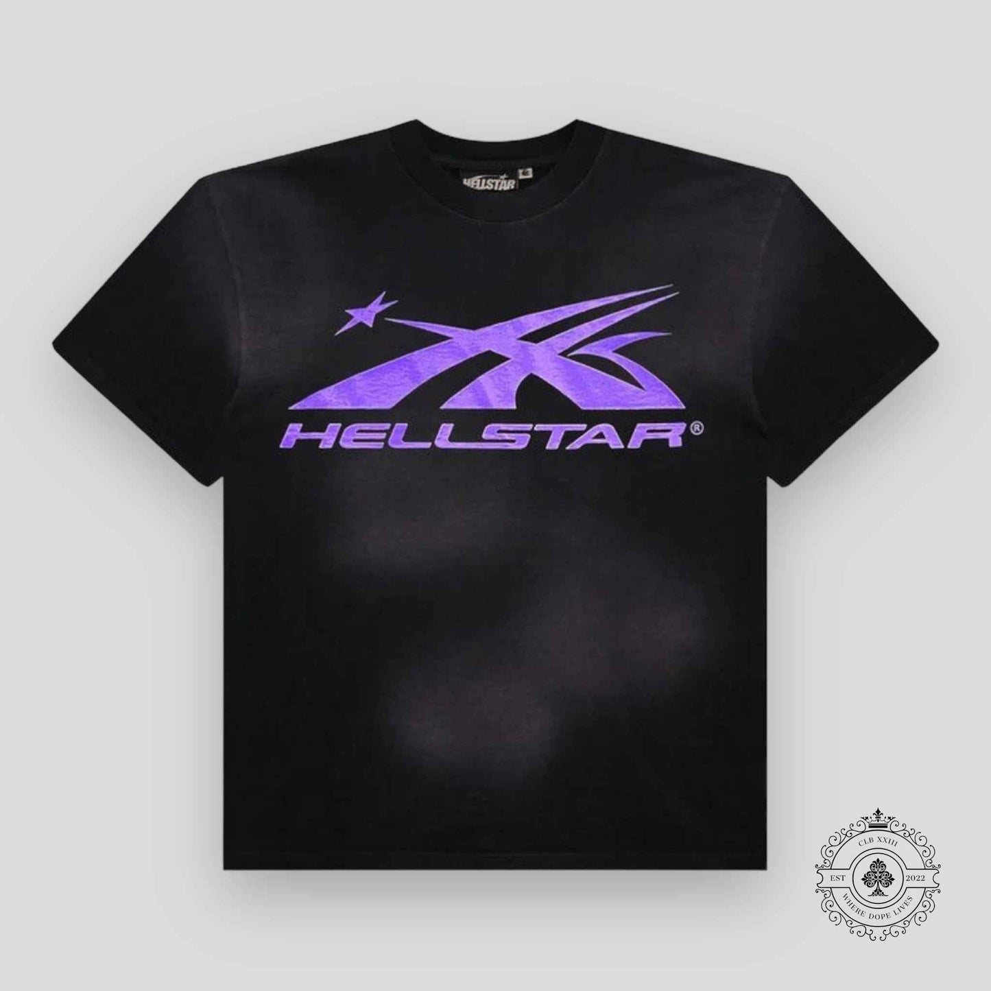 Hellstar Sport Logo Gel T-shirt in Black / Purple