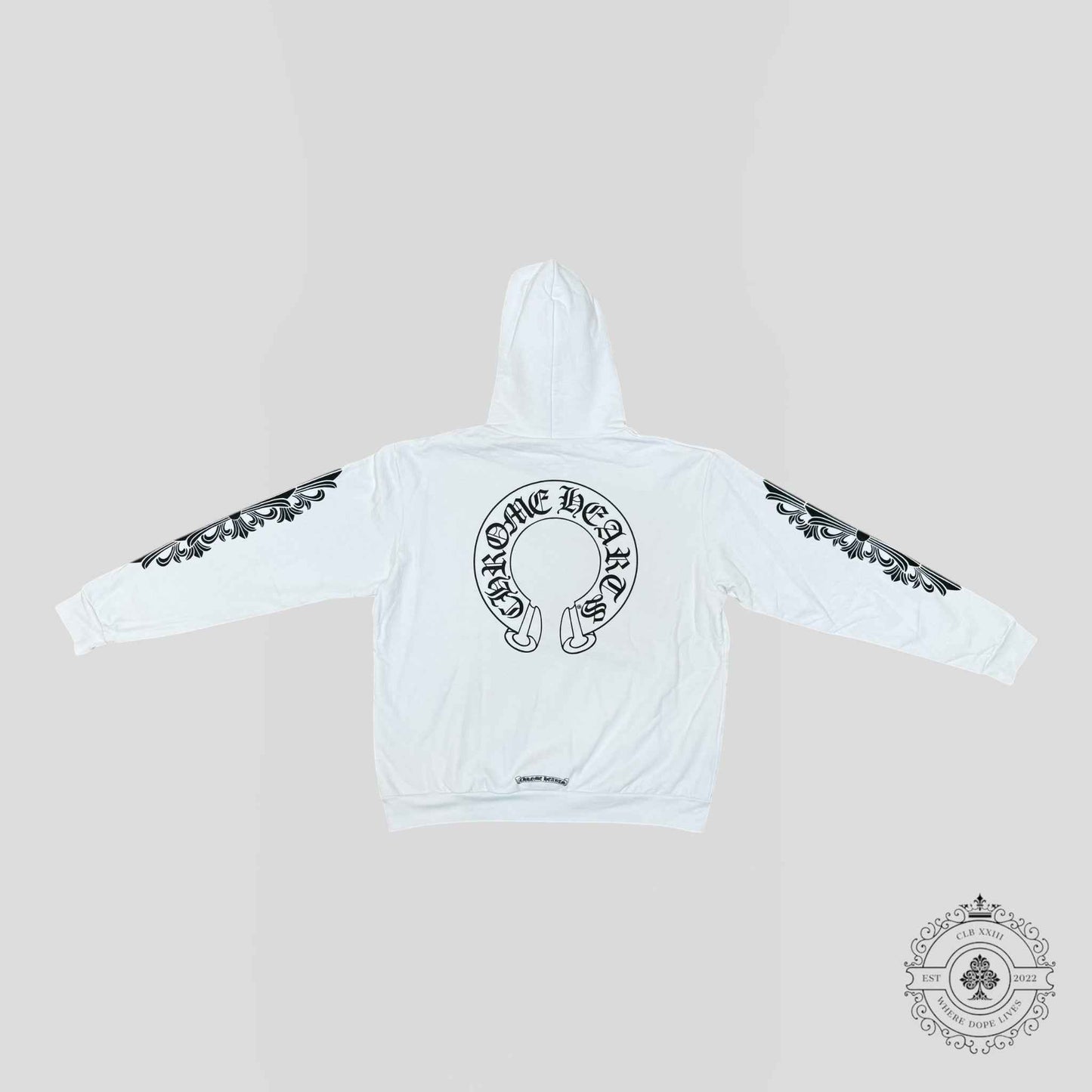 Chrome Hearts Horseshoe Logo Hoodie in White