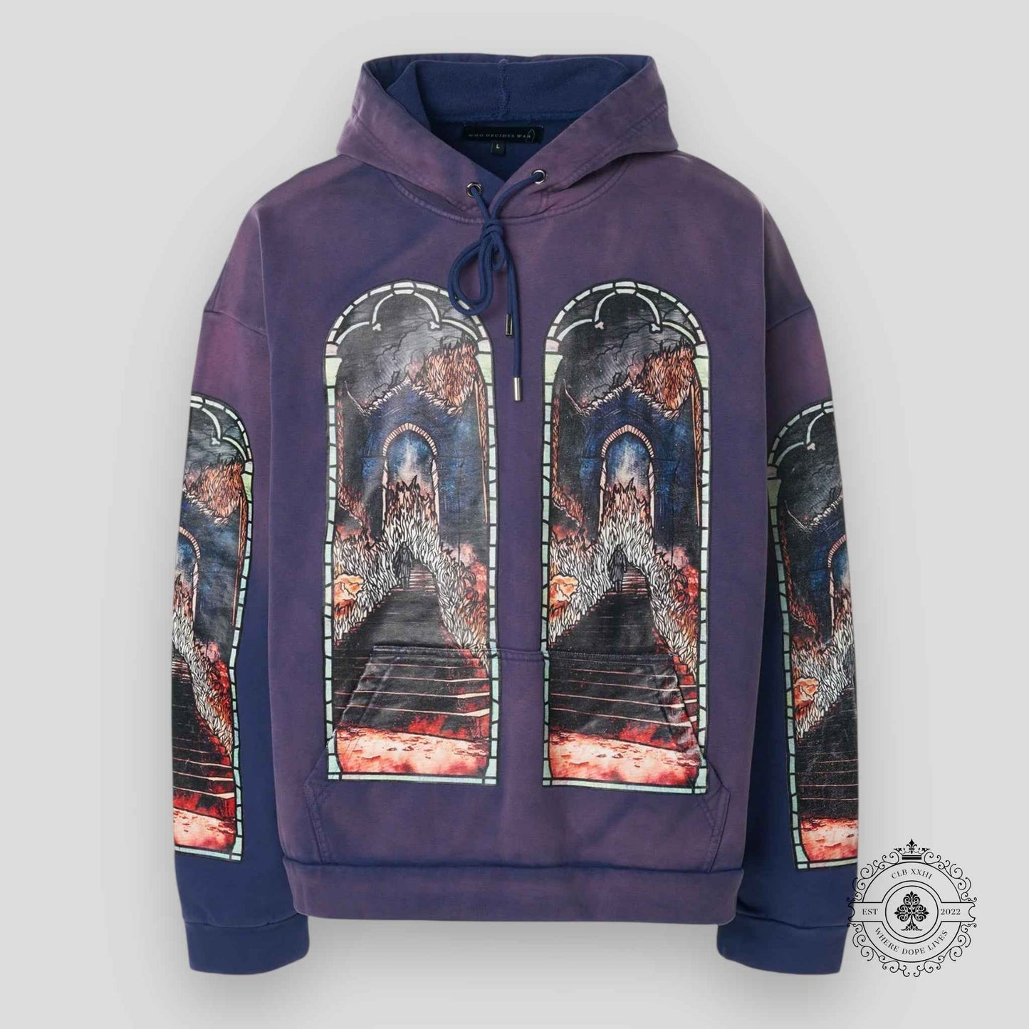 Who Decides War Descent Hooded Sweatshirt In Indigo