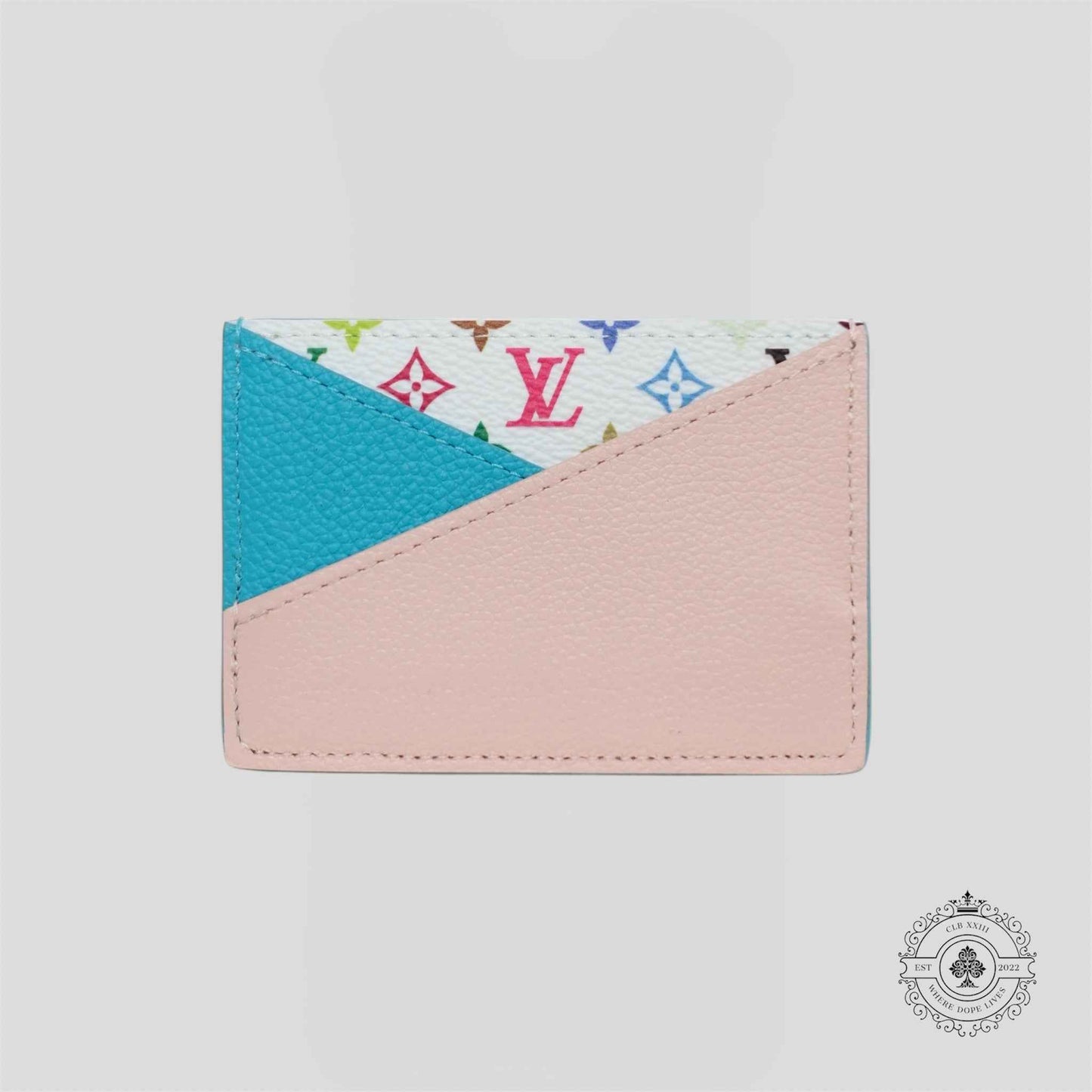 Louis Vuitton x Takashi Murakami Criss-Cross Card Holder in Kabira Blue/Rose