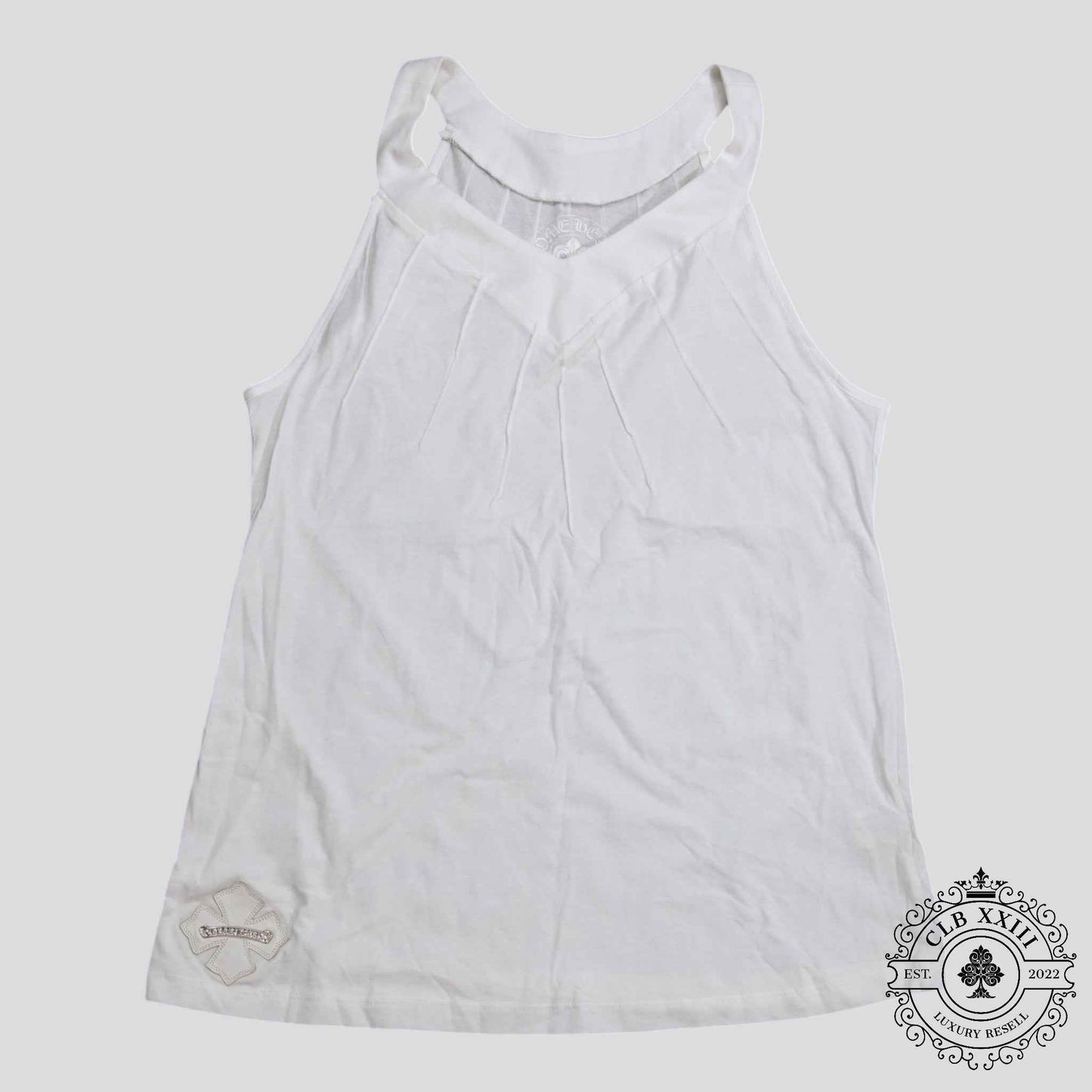 Chrome Hearts Leather Plus Patch Tank Top in White