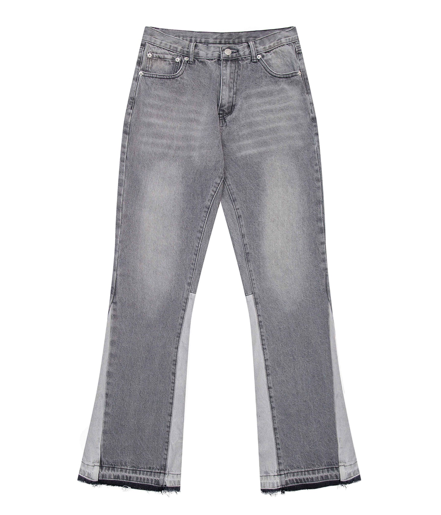 GREY SPLIT FLARE DENIM