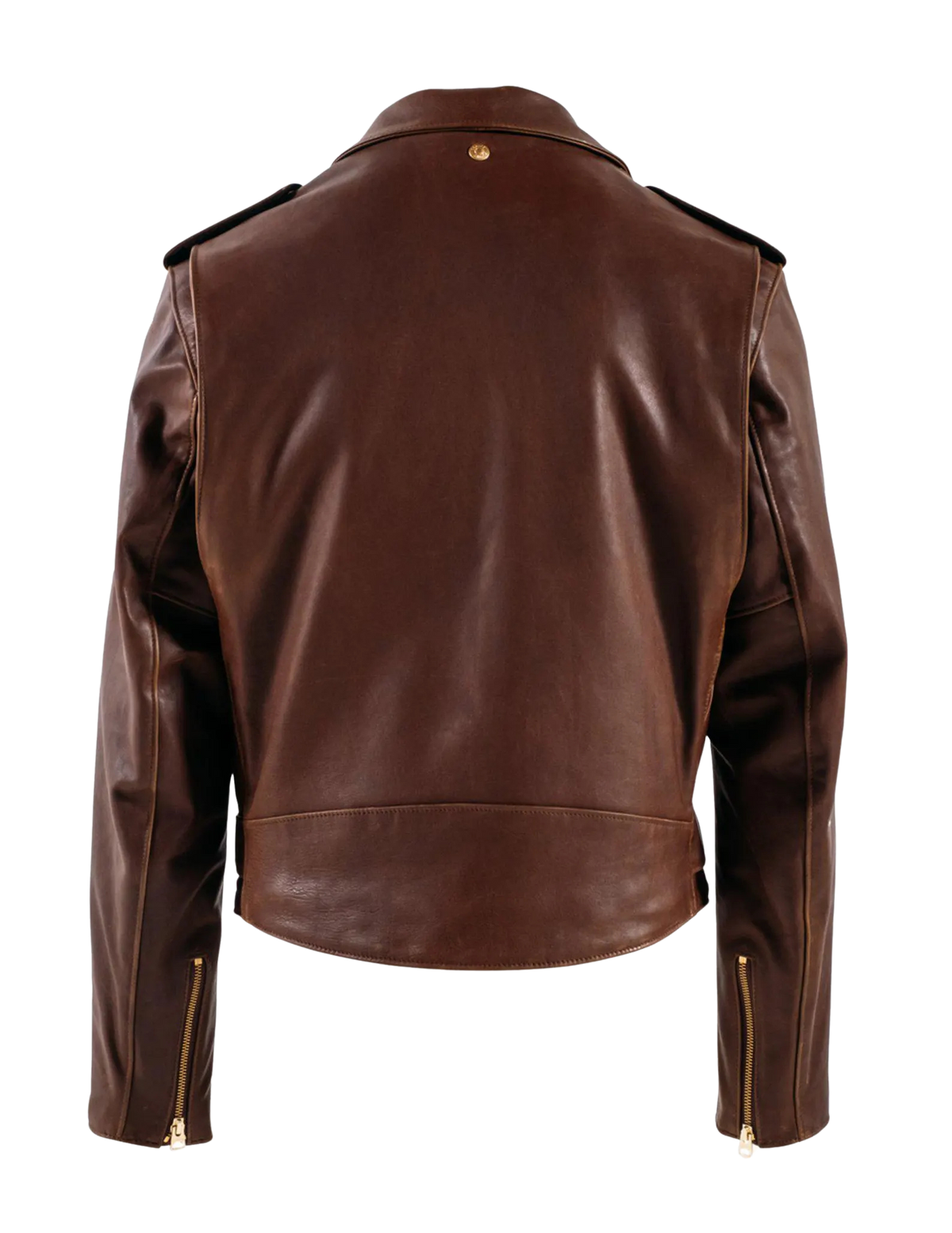 Men's Distressed Brown Horsehide Moto Jacket with Detachable Collar