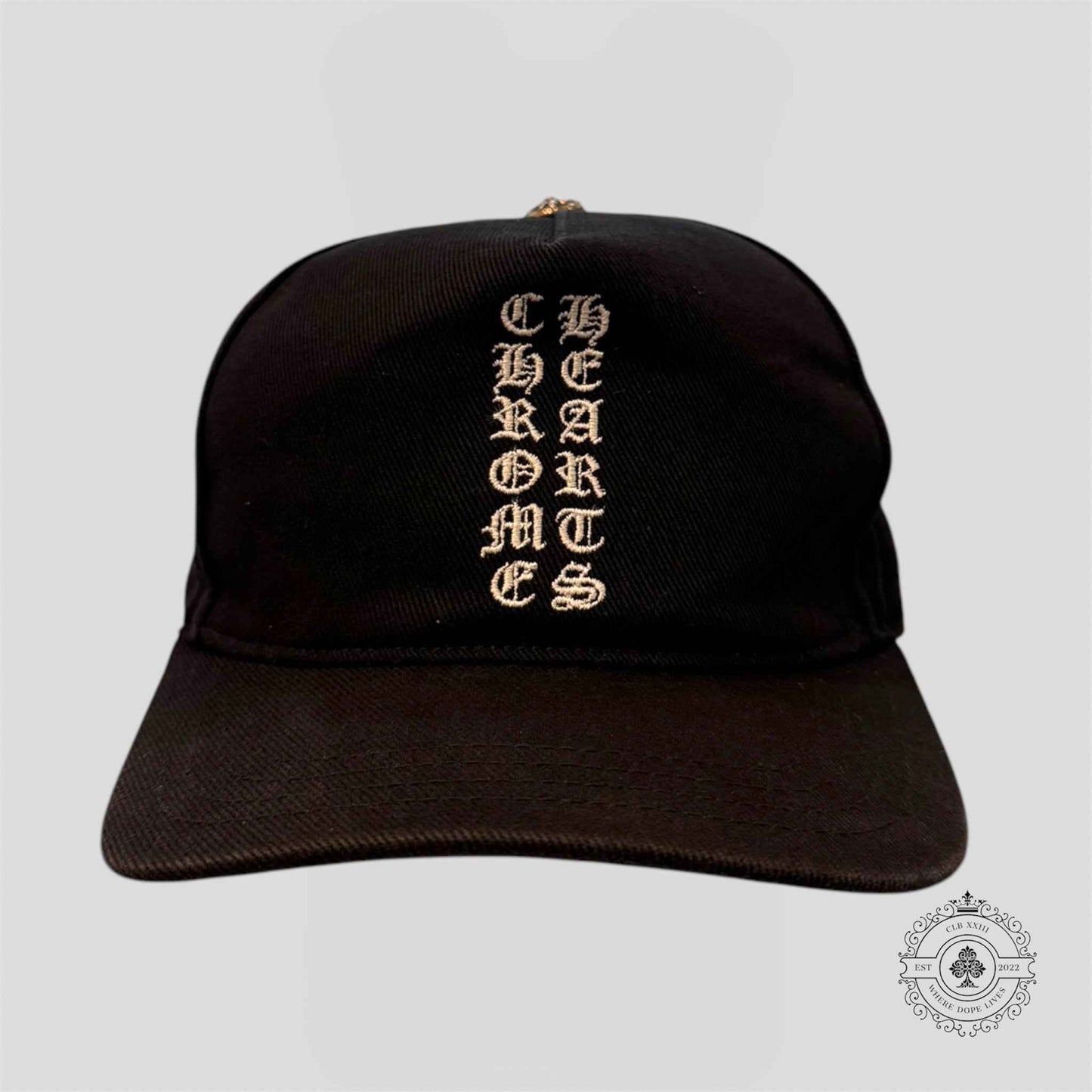 Chrome Hearts Vertical Logo Hat in Black