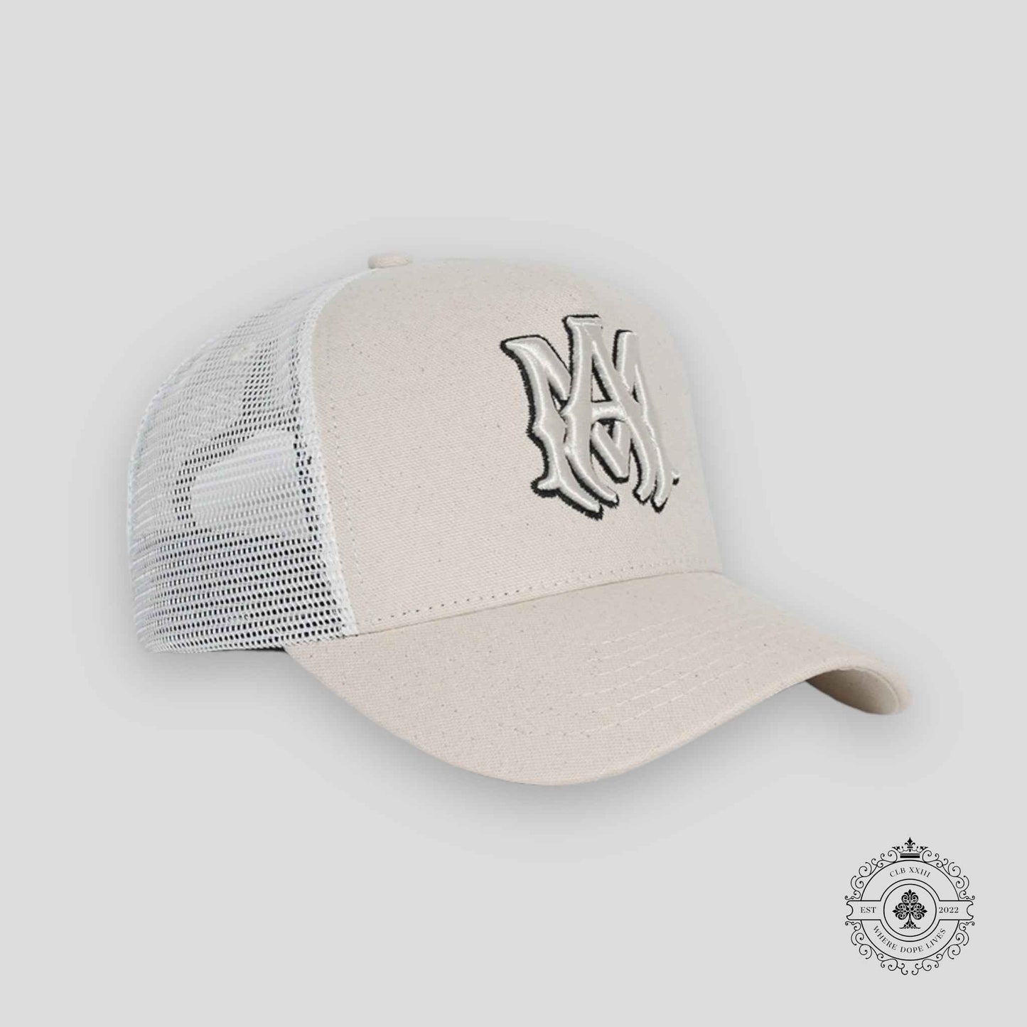 Amiri MA Trucker Hat in Natural