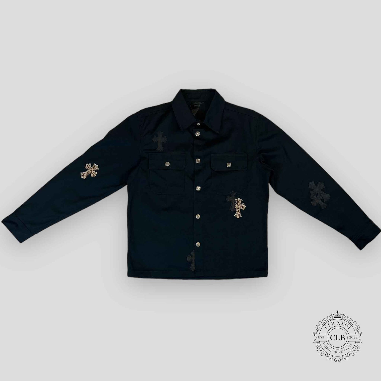 Chrome Hearts Cross Patch Work Dog Shirt in Black