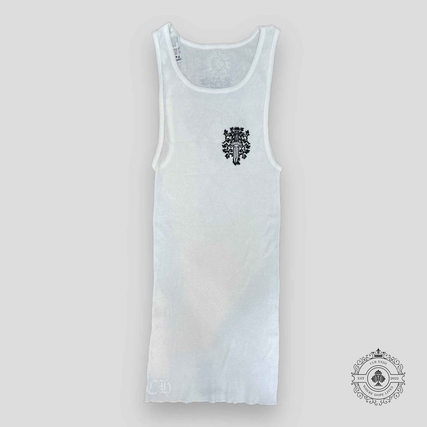 Chrome Hearts Dagger Logo Tank Top in White