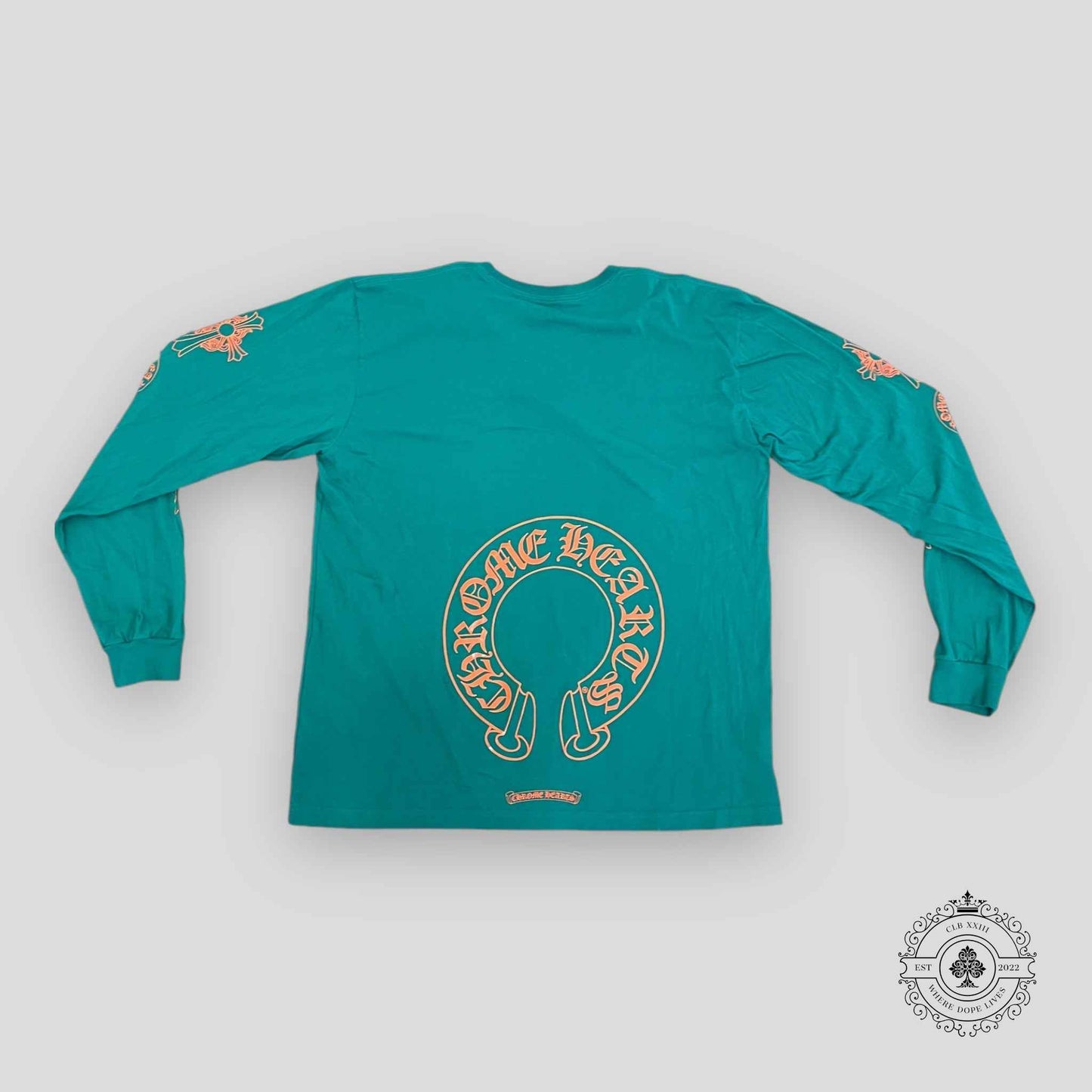 Chrome Hearts Horseshoe Logo LS Tee - Green/Orange