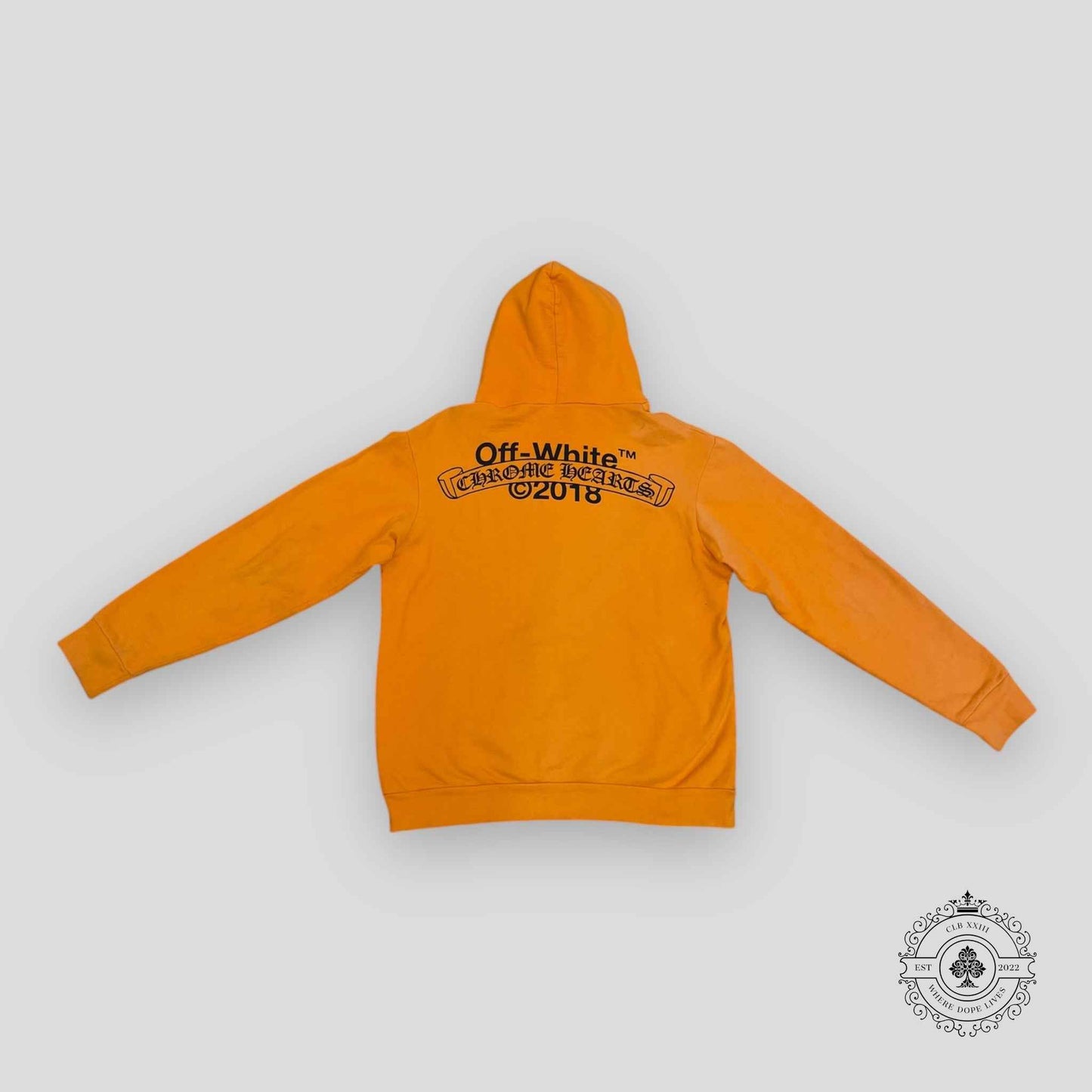 Chrome Hearts Off-White Hoodie in Orange